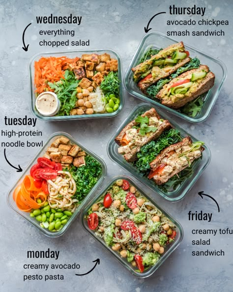 Budget-Friendly Vegan Lunches for the Week (10 Ingredients Only!) | Rainbow Plant Life Meal Prep Vegan, Vegan Lunch Box, Easy Vegan Lunch, Lunch Prep, Vegetarian Meal Prep, Vegan Grocery, Vegan Lunch Recipes, Easy Healthy Meal, Work Lunches