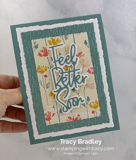 Wanted To Say Dies Stampin Up Cards, Wanted To Say Dies, Feel Better Cards, Easy Greeting Cards, Wreath Cards, Feel Better Soon, Hand Made Greeting Cards, Stamping Ideas, Designer Series Paper