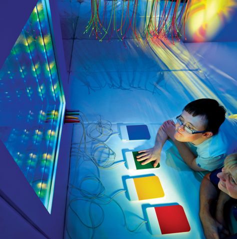 Snoezelen Room, Sensory Room Equipment, Sensory Room Ideas, Sensory Equipment, Interactive Lighting, Learning Stories, Sensory Wall, Bubble Wall, Interactive Walls