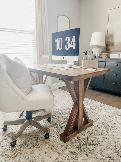 Shop 47.2" Farmhouse Wooden Office Desk … and other curated products on LTK, the easiest way to shop everything from your favorite creators. Custom Desks Ideas, Modern Farmhouse Office Desk, Farmhouse Office Table, Farmhouse Style Desk, Farmhouse Computer Desk, Modern Farmhouse Office Space, Neutral Home Office Decor, Diy Butcher Block Desk, Rustic Desk Ideas