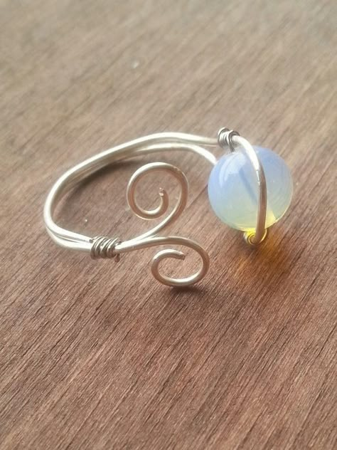 Diy Wire Rings, Wire Jewelry Rings, Wire Jewelry Designs, Wire Wrapped Ring, Easy Diy Jewelry, Wire Ring, Diy Wire Jewelry, Wire Work Jewelry, Diy Rings