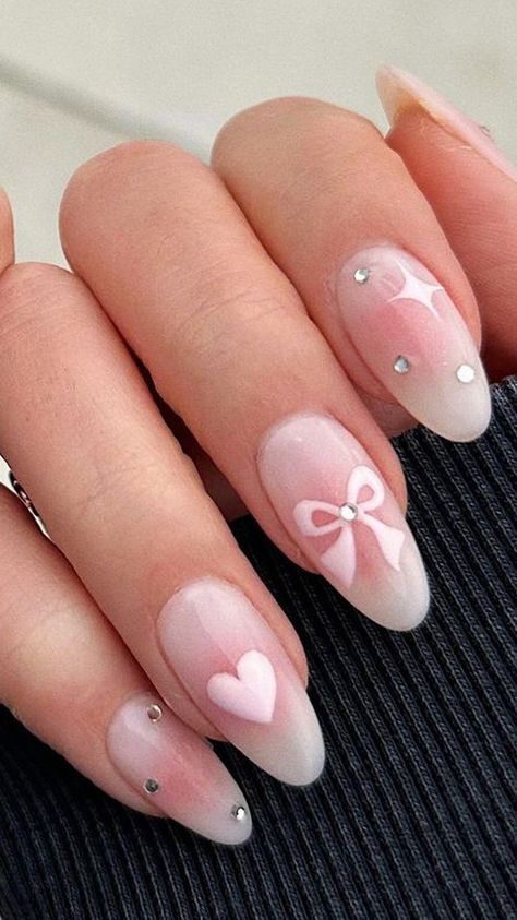 24 January Nail Ideas to Ring In the New Year Cute Nails New Years, Cute Nails To Get For Your Birthday, Nail Inspo Trendy Christmas, Eid Nails 2024, Round Cute Nails, Nail Designs For Gel Nails, Cute Nails For December, Soft Core Nails, Nail Ideas Cute Design