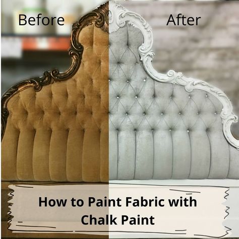 How To Paint Velvet Fabric, Chalk Paint Fabric, Velvet Finishes Paint, Diy Furniture Upholstery, Beautiful Headboards, Velvet Painting, Color Tips, Painting Fabric, Paint Fabric