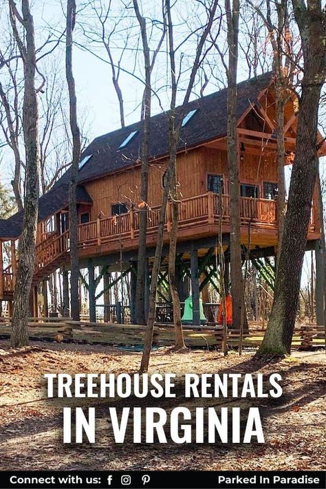 7 Incredible Treehouses For A Virginia Glamping Staycation. Forget about renting rustic cabins on the forest floor. Treehouse Rentals Near Beach Spots Or Richmond. Some Of The Best Ideas For Traveling With Kids. Look up to the tops of the trees and channel your best Swiss Family Robinson in a vacation rental treehouse in Virginia. Treehouse Camping, Swiss Family Robinson Treehouse, Ideas For Traveling, Abingdon Virginia, Treehouse Rentals, Rustic Cabins, Swiss Family Robinson, Treehouse Cabins, Destination Travel