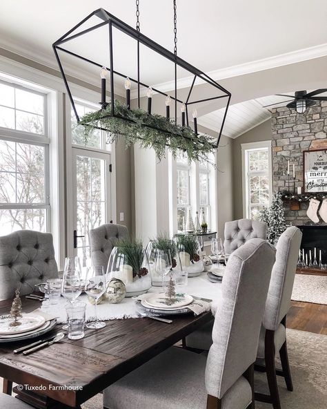 Grand Dining Room Ideas, Tuxedo Farmhouse, Skempton Dining Room Table And Chairs (set Of 7), Kitchen Updates, House Dining Room, Two Sweet, Dining Room Makeover, Condo Ideas, Farmhouse Inspiration