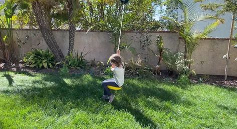 kids on backyard zipline DIY Diy Backyard Zipline Without Trees, Zip Line Backyard No Trees, Diy Zipline How To Build, Ninja Line Without Trees, Kids Zipline Backyard, Backyard Zipline Ideas, Backyard Zipline Without Trees, Zipline Backyard, Backyard Zipline