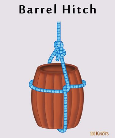 Tying a barrel hitch instructions, steps to tie a barrel hitch Barrel Knot, Sailing Knots, Hitch Knot, Bowline Knot, Boat Travel, Overhand Knot, Tree Climbing, Paracord Knots, Knot Tying