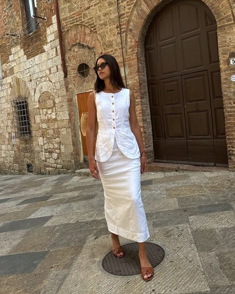 Linen Set, White Linen, Italy, Outfit Inspo, White, Instagram