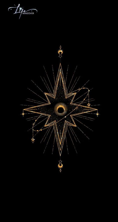 Eight Pointed Star Meaning, Grinch Tattoo, Thesis Ideas, Celestial Tattoo, Spine Tattoos, Celestial Art, Dark Tattoo, Kids Names, Art Tattoos