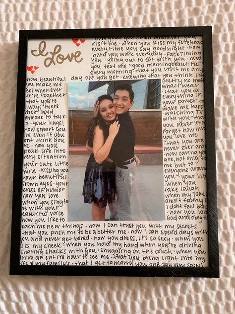 I Love Picture Frame For Him Diy, 1 Year Diy Anniversary Gift Ideas For Him, Anniversary Gift Ideas For Him Pictures, Picture Frame Valentines Day Gift, Printed Picture Ideas For Boyfriend, Gifts With Pictures Boyfriend, Valentines Gift For Boyfriend Sentimental, Picture Frame Gifts For Boyfriend, Diy Picture Frame For Boyfriend