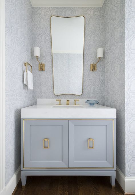 14 Powder Rooms Design Ideas that Create Stunning Style Jenkins Interiors, Elegant Powder Room, Modern Powder Rooms, Powder Room Vanity, Powder Room Decor, Powder Room Design, Powder Bath, Laundry In Bathroom, Room Remodeling