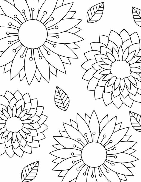 Flower Coloring Sheets Free Printable, Printable Coloring Sheets Aesthetic, Free Printable Coloring Pages For Adults Easy, Aesthetic Coloring Pages Free Printable, Zentangle Color, Colouring Pages Printable, Coloring Pages For Teens, Art Dates, Flowers Coloring Pages