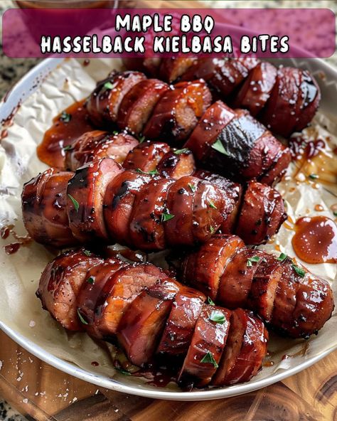 Sweet and Tangy Hasselback Kielbasa Bites – Foodyhealthylife Maple Bbq Hasselback Kielbasa Bites, Hasselback Kielbasa Bites, Fresh Kielbasa Recipes, Kielbasa Recipes Appetizers, Hasselback Kielbasa, Bacon Wrapped Kielbasa, Kielbasa Appetizer, Kielbasa Bites, Celery Salad