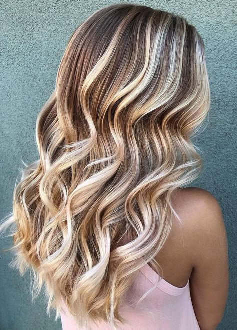 Bright Blonde Highlights for Light Brown Hair Highlights For Women, Balayage Hair Color Ideas, Long Hair Highlights, Highlights For Dark Brown Hair, Balayage Hair Color, Gorgeous Hair Color, Brown Hair With Blonde Highlights, Bright Blonde, Blonde Hair Looks