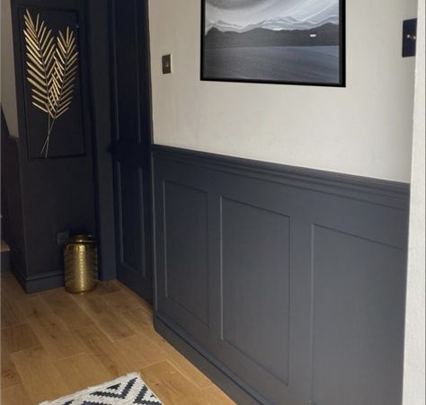 Dark Grey Wainscoting, Dark Beadboard, Beadboard Living Room, Grey Wainscoting, Wainscoting Basement, Textured Feature Wall, Black Wainscoting, Dark Grey Paint, Spec House