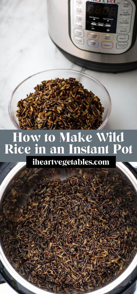 Making wild rice in an Instant Pot is quick and easy, and you get perfectly cooked, fluffy rice every time! I love this method for cooking wild rice. Instant Pot Wild Rice Pilaf Recipe, Wild Rice In Instant Pot, Wild Rice Instant Pot, Wild Rice Hot Dish, Instant Pot Wild Rice, Lentils Instant Pot, Minnesota Wild Rice, Instant Pot Rice, Forbidden Rice