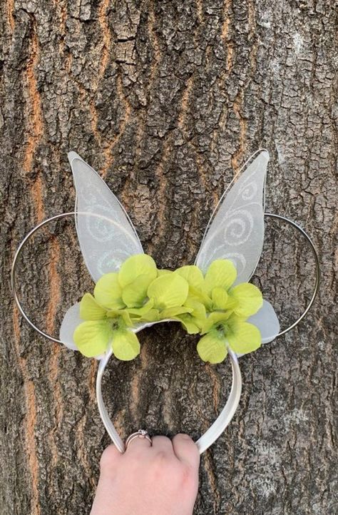 Tinkerbell Ears, Disneyland Ideas, Ear Ideas, Disney Apparel, Diy Disney Ears, Disney Ears Headband, Diy Mickey Ears, Disney Mouse Ears, Tinkerbell Disney