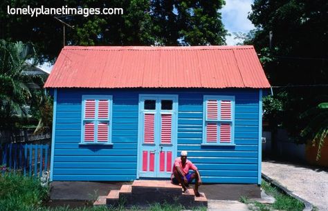 Barbados Chattel House Chattle Houses, Carribean House, Chattel House, Caribbean Houses, West Indies Architecture, Magnet Painting, Case Creole, Caribbean Homes, House Craft