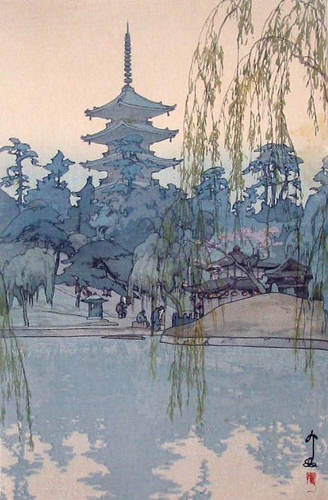 Hiroshi Yoshida Hiroshi Yoshida, Illustration Kunst, Art Chinois, Japanese Art Prints, Art Japonais, Art Et Illustration, Japanese Woodblock Printing, Japanese Painting, Vintage Poster Art