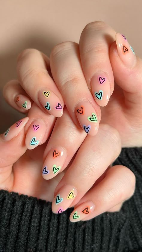 Cute Almond Summer Nails, Cute Simple Nails, Simple Gel Nails, Cute Nail Ideas, Short Acrylic Nails Designs, Short Acrylic Nails, Valentine's Day Nails, Cute Acrylic Nails, Cute Nail