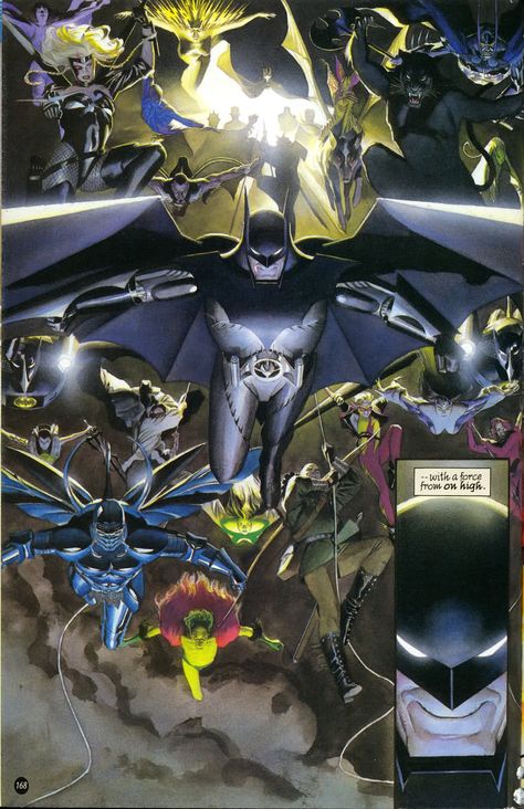 The Batman in exoskeleton/armor from 'Kingdom Come' (art by Alex Ross) Kingdom Come Batman, Alex Ross Kingdom Come, Bob Kane, Frank Miller, Alex Ross, Arte Dc Comics, Arkham Asylum, Kingdom Come, Im Batman