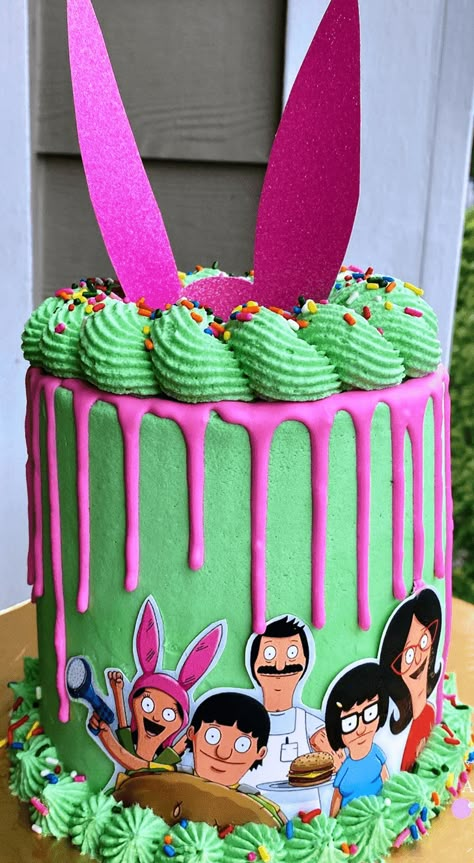 Bobs Burgers Birthday Party Ideas, Bob's Burgers Birthday Party, Bobs Burgers Party Ideas, Bobs Burgers Themed Food, Bobs Burger Party, Bobs Burgers Birthday Party, Bobs Burgers Cake, Bobs Burgers Birthday, Bobs Burgers Party