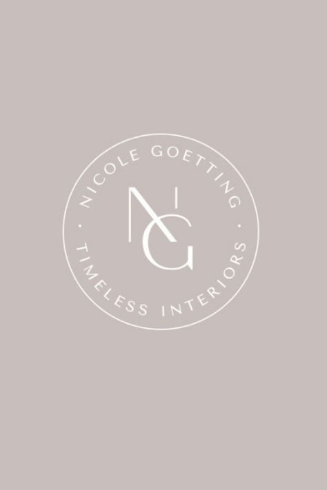 Monogram, simple, elegant logo design for Interior Designer and female entrepreneur Nicole Goetting | N and G monogram, white, taupe, neutrals, high-end, creative inspiration, simple, minimal, circle shape, girl boss, lady boss, women in business, small business | N G Logo Design, N G Logo, 3 Letter Logo, Chic Logo Design, G Monogram, G Logo Design, Classy Logos, Chic Logo, Elegant Logo Design