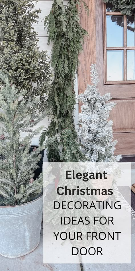 Christmas front porch decor Front Porch Christmas Tree Ideas, Porch Christmas Tree, Door Christmas Decorations, Window Placement, Christmas Entry, Front Door Christmas Decorations, Front Door Christmas, Elegant Christmas Decor, Entry Decor