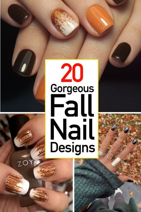 November Nails Fall, Fall Toe Nails, November Nail Designs, Fall Pedicure, Fall Nail Ideas, Simple Fall Nails, Fingernail Designs, Fall Gel Nails, Fall Nail Art Designs