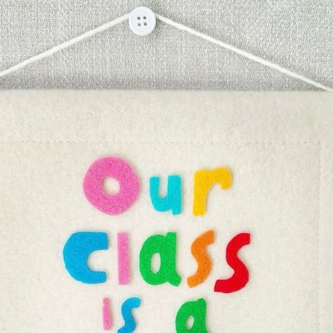 Shannon Olsen | Something brand new in my shop: “Our Class is a Family” wall hanging signs! These make for the cuuuutest classroom decor! 😍  Grab one to... | Instagram Our Class Is A Family, Book Signing Event, Felt Wall Hanging, Felt Wall, Classroom Environment, The Pencil, Family Wall, Book Signing, So Much Love