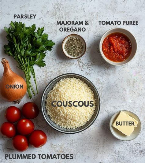 Make this Quick Moroccan Tomato Couscous cooked in a rich tomato sauce bursting with flavor! It is easy to follow and ready in 30 minutes! Couscous Tomato, Tomato Couscous, Moroccan Couscous, Couscous Recipe, Couscous Recipes, Couscous, Tomato Sauce, Oregano, 30 Minutes