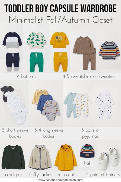 Toddler Boy Capsule Wardrobe with a free checklist. Minimalist baby and toddler wardrobe to make your mom life easier #capsulewardrobe #toddler #babytips #motherhood Baby Boy Capsule Wardrobe, Toddler Boy Capsule Wardrobe, Toddler Capsule Wardrobe, Minimalist Baby Clothes, Fall Winter Capsule Wardrobe, Capsule Wardrobe Checklist, Baby Mode, Free Checklist