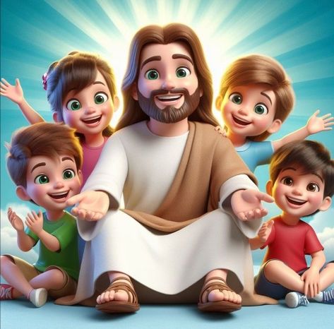 Bible Cartoon, Jesus Love Images, Jesus Cartoon, Educational Illustration, Jesus Christ Painting, Jesus Christ Artwork, Bible Quotes Images, Religious Illustration, Christian Pictures