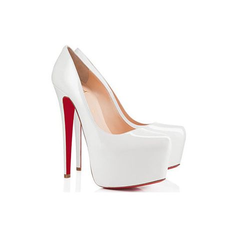 Christian Louboutin Daffodile 160mm Patent Leather Platform Pumps... ❤ liked on Polyvore featuring shoes, pumps, heels, white platform shoes, white heel pumps, white platform pumps, platform heels pumps and platform shoes White Shoes Heels, White Platform Shoes, Louboutin Heels, Christian Louboutin Heels, Heels Platform, White Platform, Patent Leather Shoes, White Pumps, White Heels