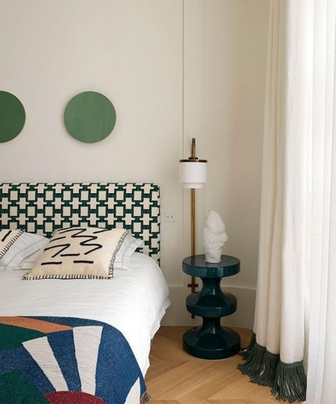 Moody Modernism, Bedroom Design Master, Apartment Paris, Green Apartment, Airbnb Design, Family Apartment, Apartment In Paris, Design Master, Furniture Bedroom