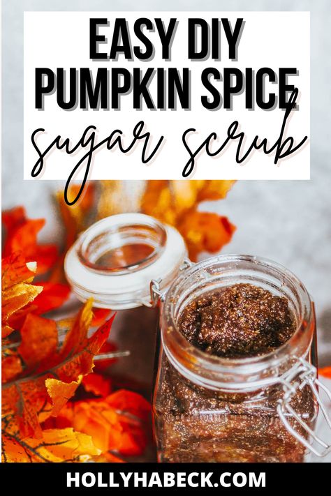 Looking for an easy DIY sugar scrub recipe? Check out the absolute best smelling pumpkin spice sugar scrub that will leave your skin feeling so smooth! Diy Body Scrub Exfoliating Dark Spots, Benefits Of Sugar Scrub, Pumpkin Spice Sugar Scrub, Pumpkin Sugar Scrub, Diy Sugar Scrub, Diy Body Scrub Recipes, Diy Sugar Scrub Recipe, Diy Pumpkin Spice, Coconut Oil Coffee