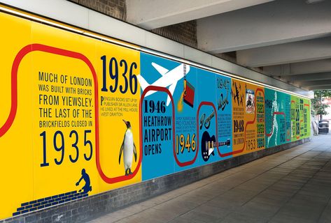 West Drayton Historic Timeline Murals Completed by Links Signs Historic Timeline, Maths Wall, Elements Of Design Shape, Office Graphics, Exterior Murals, Office Wall Design, History Wall, Historical Timeline, Interactive Walls