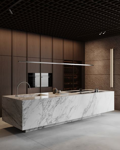 CONCRETE :: Behance Island Kitchen Design, Modern Minimalist Design, Island Kitchen, Luxury Kitchens, Modern Minimalist, Modern Kitchen, Minimalist Design, Kitchen Design, Kitchens