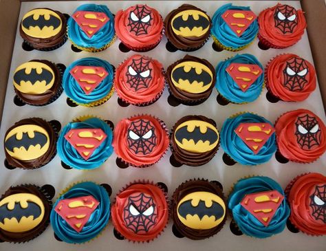 Cute Cupcake Ideas, Marvel Cupcakes, Marvel Birthday Cake, Avenger Cupcakes, Birthday Cupcakes Boy, Superhero Cupcakes, The Best Cakes, Marvel Birthday Party, Best Cupcakes