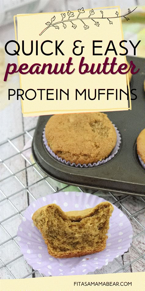 Light, airy, and easy to make! With 11 grams of protein, these dairy-free peanut butter protein muffins make the perfect snack @fitasamamabear #proteinrecipes #highprotein #proteinsnacks #proteinpowder #proteinmuffins #flourless Peanut Butter Protein Muffins, Peanut Butter Protein Snacks, Protein Powder Muffins, Low Calorie Peanut Butter, Peanut Butter Powder Recipes, High Protein Muffins, Healthiest Protein Powder, High Protein Peanut Butter, Greek Yogurt And Peanut Butter