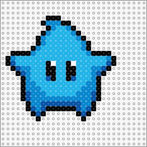 Blue Alpha Pattern, Small Fuse Bead Ideas, Blue Perler Bead Patterns, Blue Perler Beads, Star From Mario, Star Perler Beads, Perler Bead Star, Perler Bead Idea, Small Perlers