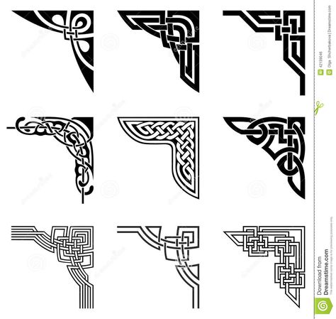 Celtic Corners Set - Download From Over 52 Million High Quality Stock Photos, Images, Vectors. Sign up for FREE today. Image: 42139046 Celtic Corners, Ornamental Corner, Celtic Border, Celtic Ornaments, Acrylic Texture, Celtic Patterns, Celtic Knotwork, Celtic Style, Celtic Knots