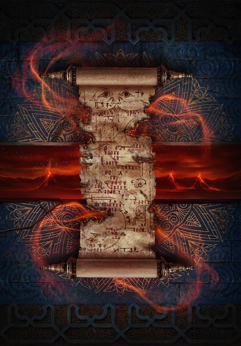 ArtStation - Cursed Scroll, Karol Bem Magic Spells Art, Fantasy Scroll, Magic Scroll, Artifact Art, Cursed Objects, Fantasy Props, Art Folder, Do Not Open, Dnd Art