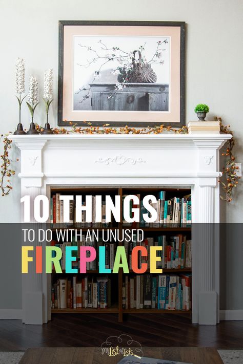 I’ve had a wood burning fireplace in my home for years now, and while it might not be the safest form of winter warmth, it is our favorite! We love to use the fireplace in the winter time, but what do you do with that unused space during the warmer months? One might opt to leave it as is, but any home decorator knows that any space is design space! Here’s what to do with yours. #fireplace #homedecor #diy #project Unused Fireplace Ideas, Fireplace Cover Up, Empty Fireplace Ideas, Empty Fireplace, Fireplace Box, Fireplace Styling, Unused Fireplace, Faux Fireplace Mantels, Wood Projects To Sell