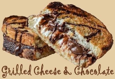 Chocolate Grilled Cheese, Ice Cream Party Games, Cheese Mozzarella, Cheese Making, Chocolate Bread, Chocolate Cheese, Cheese Sandwich, Grilled Cheese Sandwich, Ice Cream Party