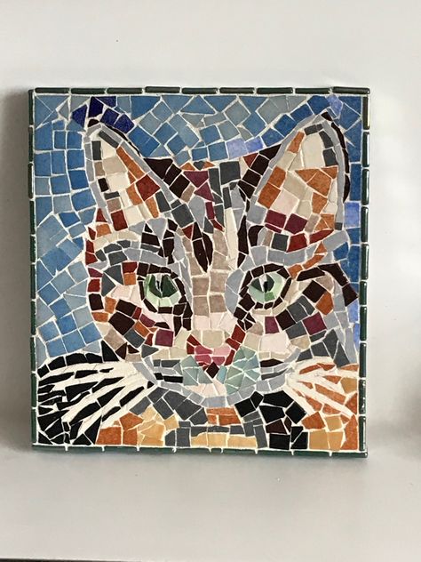 Cat Mosaic, Waterfall Art, Mosaic Art Projects, Mosaic Tile Art, Mosaic Artwork, Stained Glass Diy, Mosaic Garden, Watercolor Cat, Art Inspiration Painting