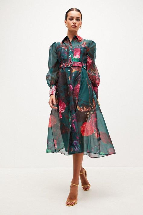 Petite Pressed Floral Organdie Midi Dress | Karen Millen Organdie Dress, Wedding Guest Plus Size, Plus Size Wedding Guest Outfits, Autumn Wedding Guest, Pressed Floral, Spring Wedding Guest Dress, Midi Dress Plus Size, Garden Parties, Autumn Wedding