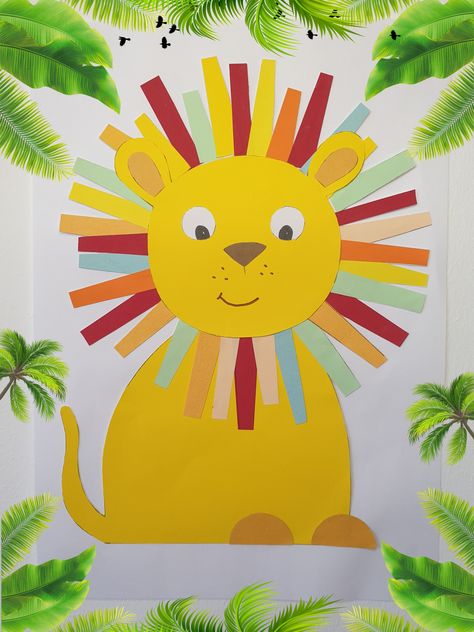 DIY activity for kids | King Of The Jungle Lion Craft For Kindergarten, Lion Craft Preschool, Lion Paper Craft, Lion Kids Crafts, Lion King Crafts, Zoo Activities Preschool, Jungle Crafts, King Craft, Lion Craft