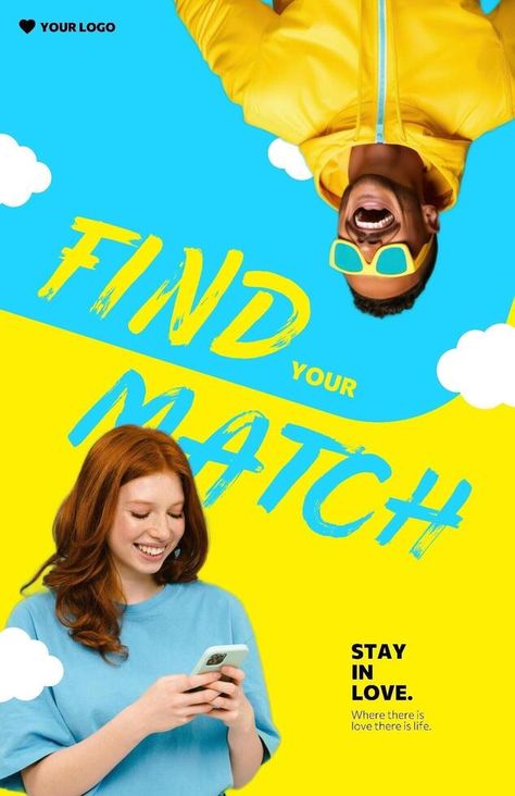 Dating Apps Ads Poster Template App Social Media, Ads Poster, App Social, Search Video, Online Graphic Design, Graphic Design Tools, Wedding People, Dating App, Dating Apps