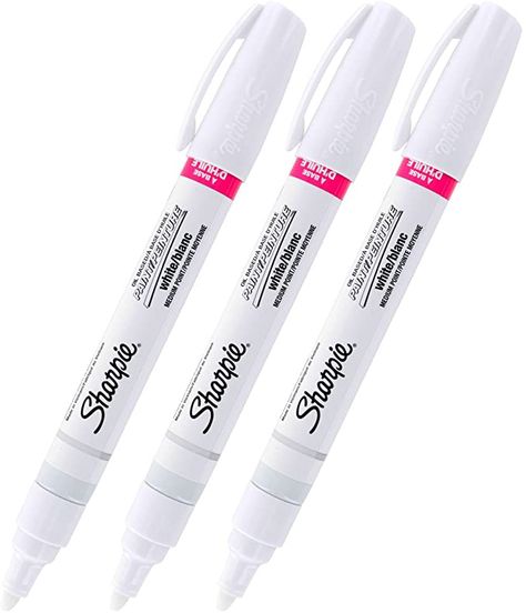 Amazon.com: Sharpie, Medium Point, White Ink, Oilased Paint Marker, Pack of 3: Kitchen & Dining White Sharpie, White Paint Pen, Art Pens And Markers, Pantry Makeover, High School Graduation Party, Sketch Markers, Paint Marker, Art Pens, High School Graduation